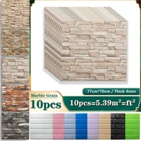 10Pcs Imitation Brick Wall Stickers Self Adhesive Waterproof Wallpaper for LivingRoom Kitchen Backdrop Bedroom Decoration
