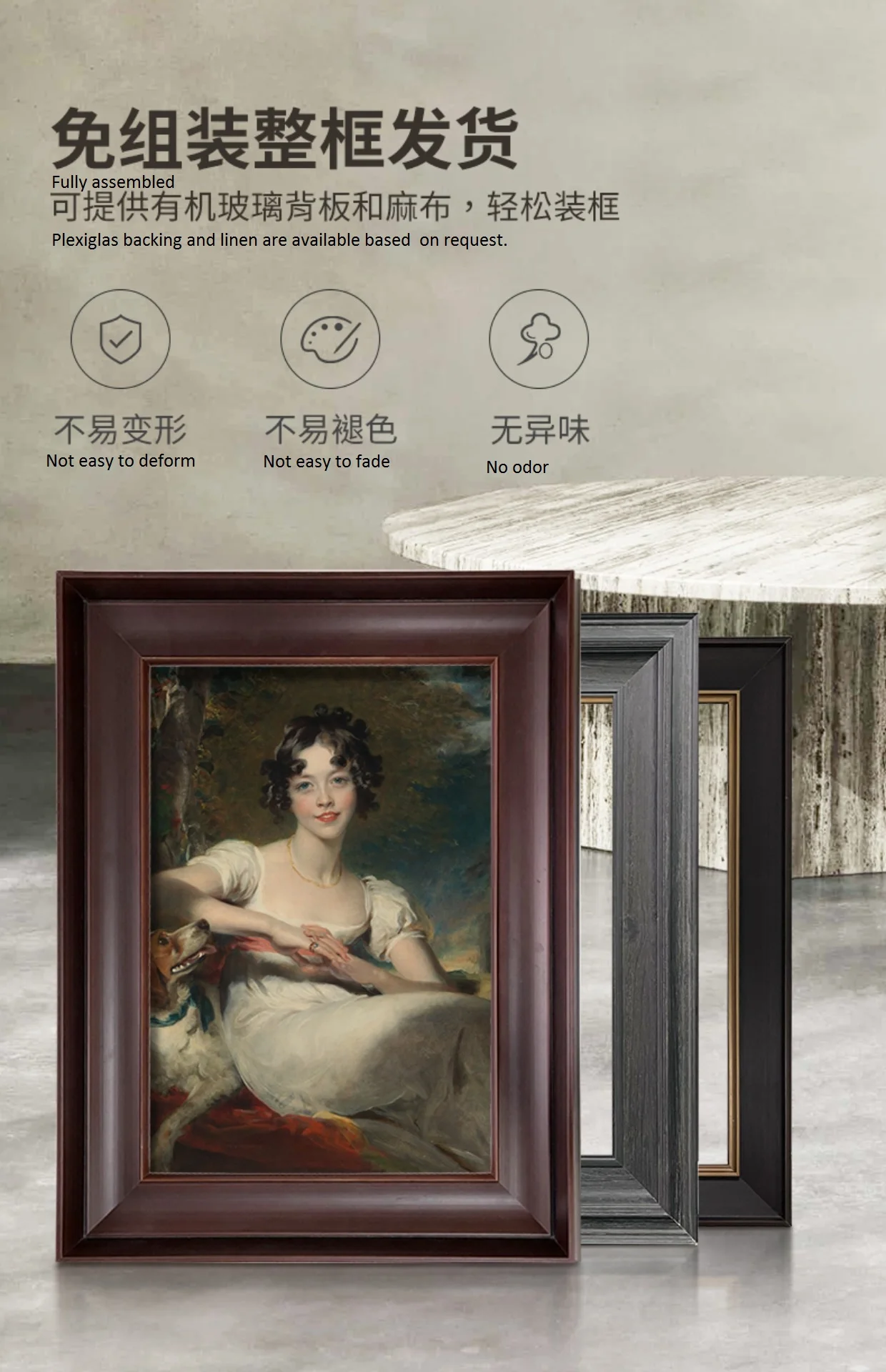 Рамка для картины маслом из цельного дерева фоторамка в европейском стиле ретро