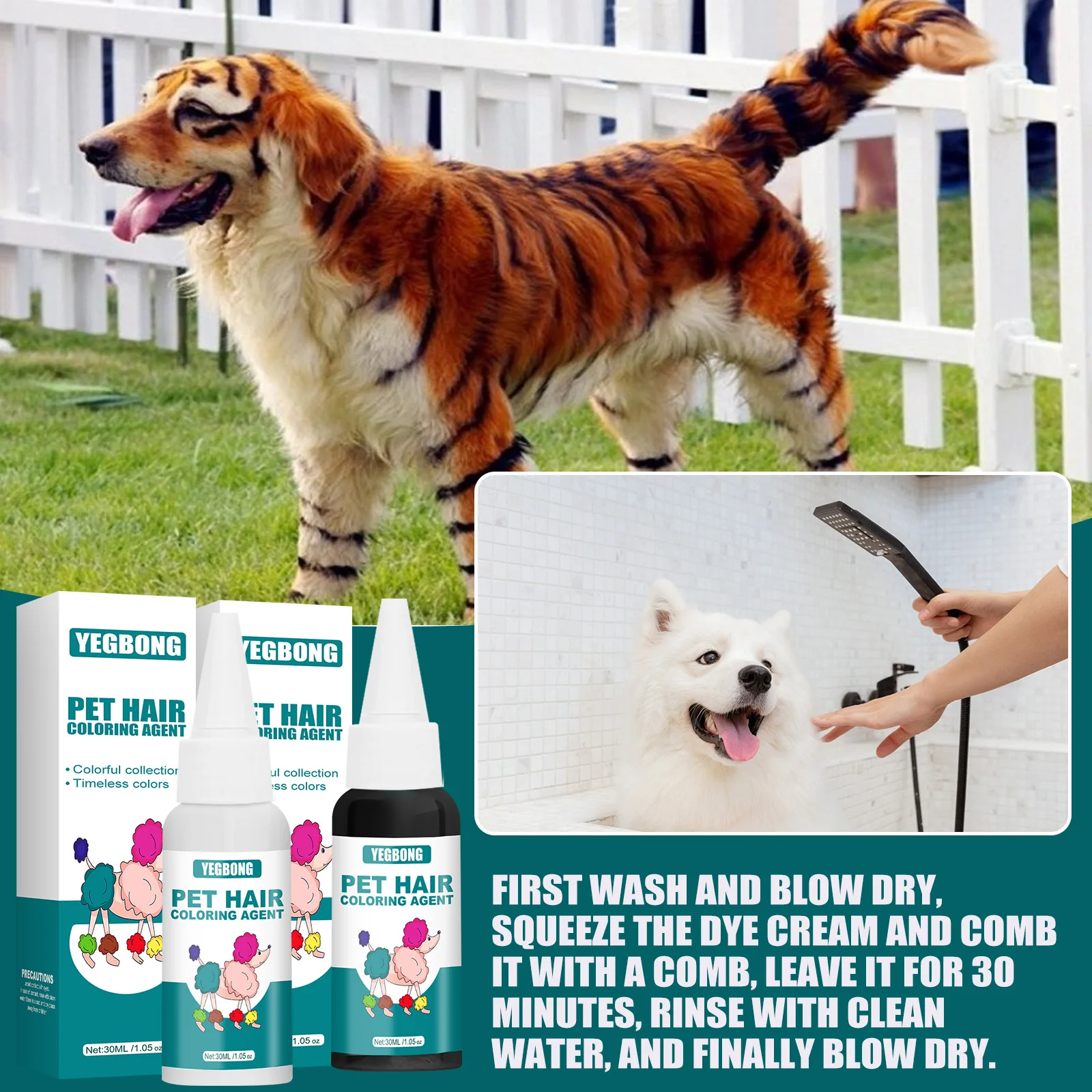 

Pet Dye Cream Dye for Dogs Colorless Hair Dyeing Cream Dog Supplies Products Home Garden