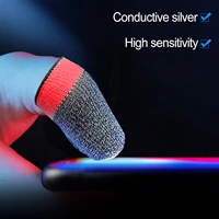 gaming finger sleeves mobile game controller finger sleeve anti sweat breathable thumb sleeves silver fiber finger sleeve