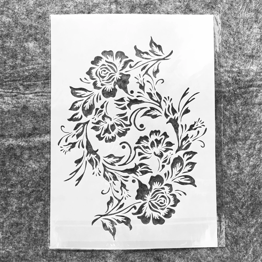 

A4 29cm Rose Flower Garland DIY Layering Stencils Wall Painting Scrapbook Coloring Embossing Album Decorative Template
