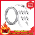 304 червячный зажим для шланга из нержавеющей стали зажимной ремень с крепежом Регулируемый зажим для шланга для самостоятельной сборки канальный зажим 11,5 футов