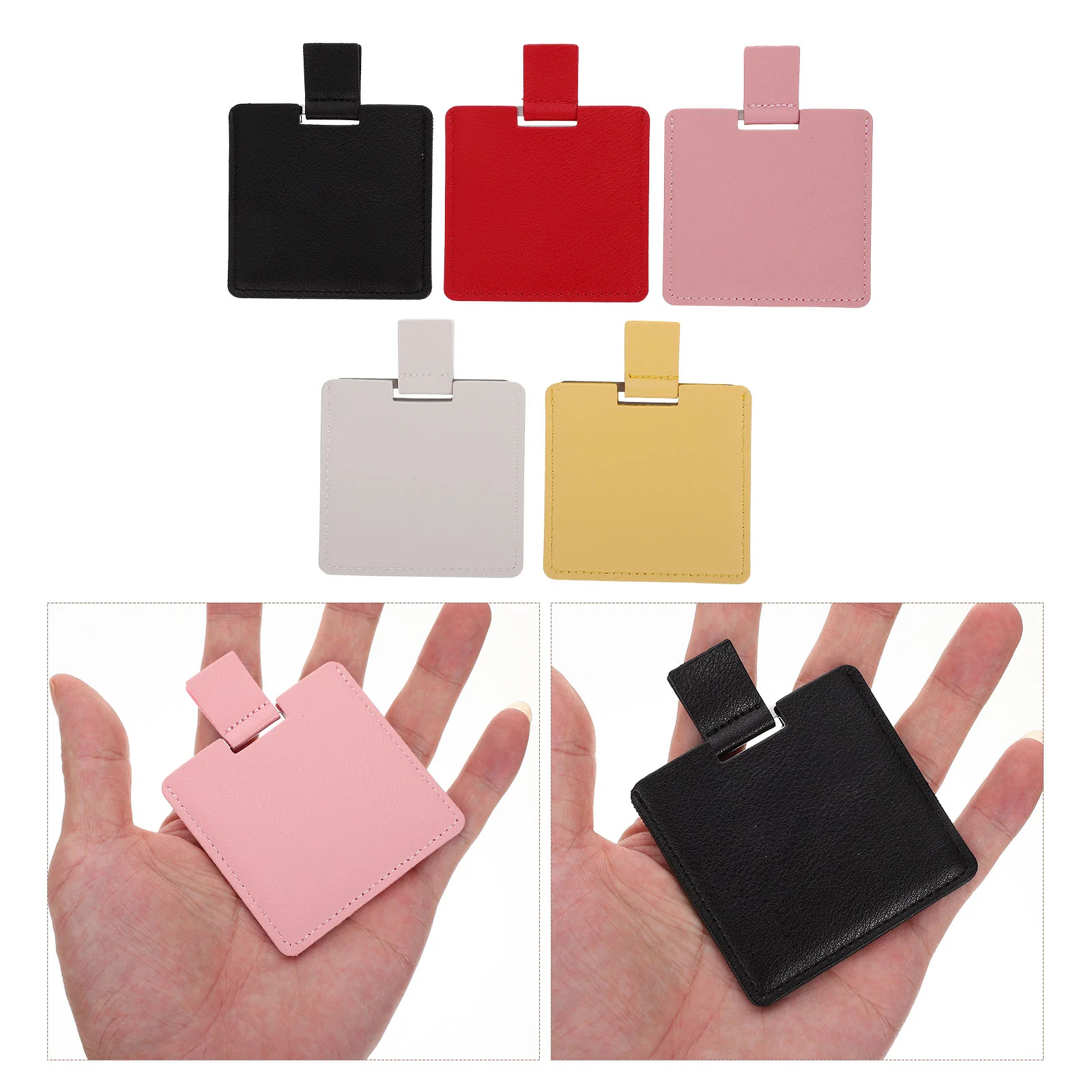 

Mirror Makeup Pocket Compact Mini Travelsmall Mirrors Handbag Portable Handheld Magnifying Vanitypursecoverpu Purses Sided