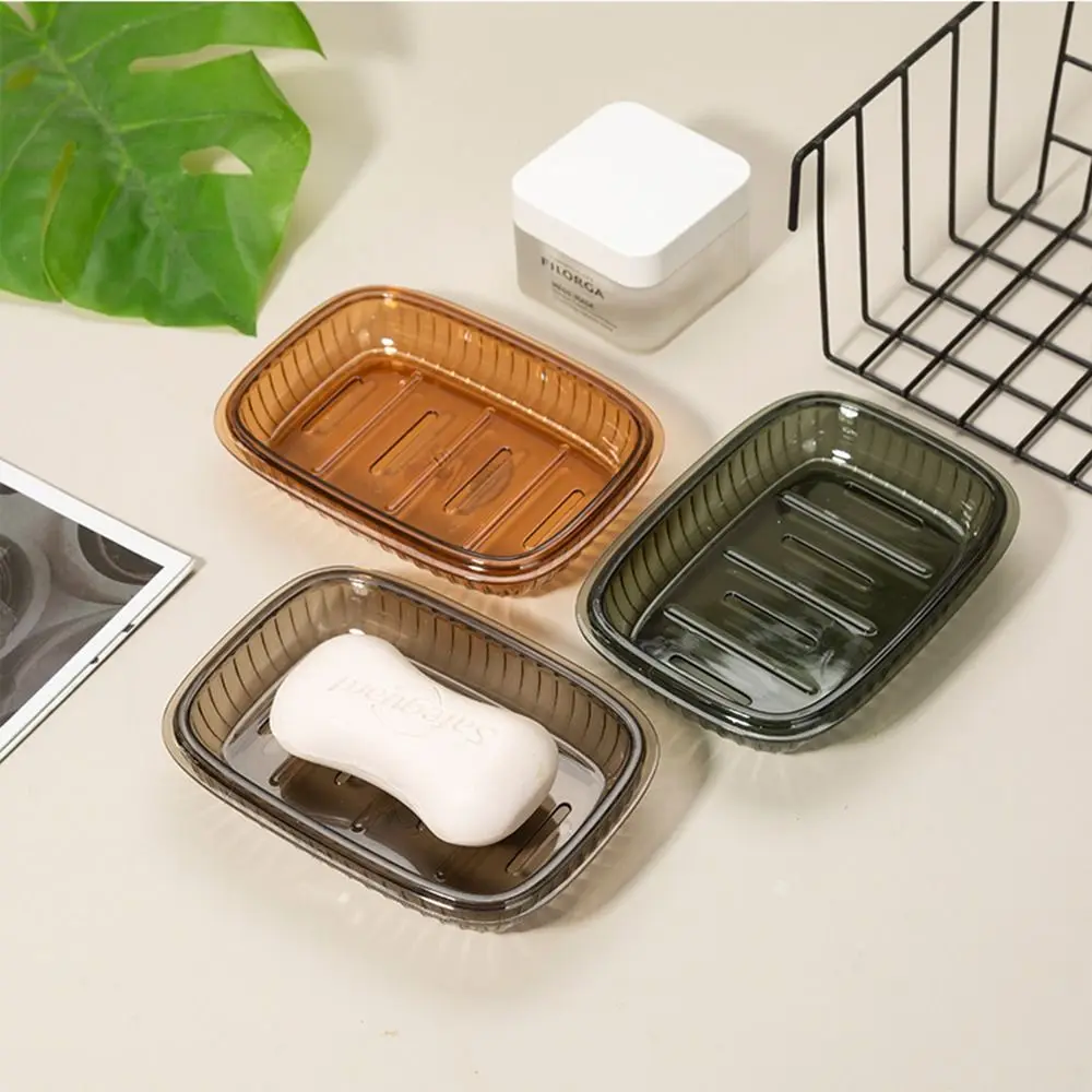 

Self Draining Soap Dish Bathroom Accessories Easy To Clean Keeps Soap Dry Soap Holder PET Soap Stand Kitchen