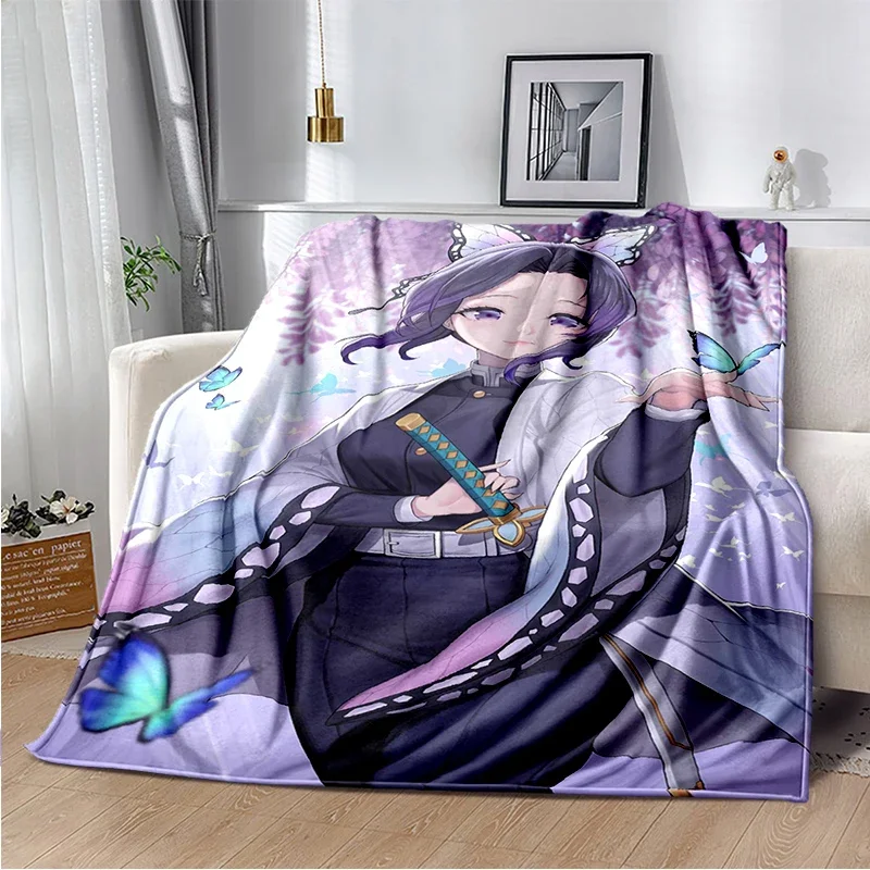 

Kokou Shinobu Comic Blanket Demon Slayer Cartoon Kid Blanket Bedroom Sofa Bed Soft Portable Picnic Flannel Blanket Girls Gift