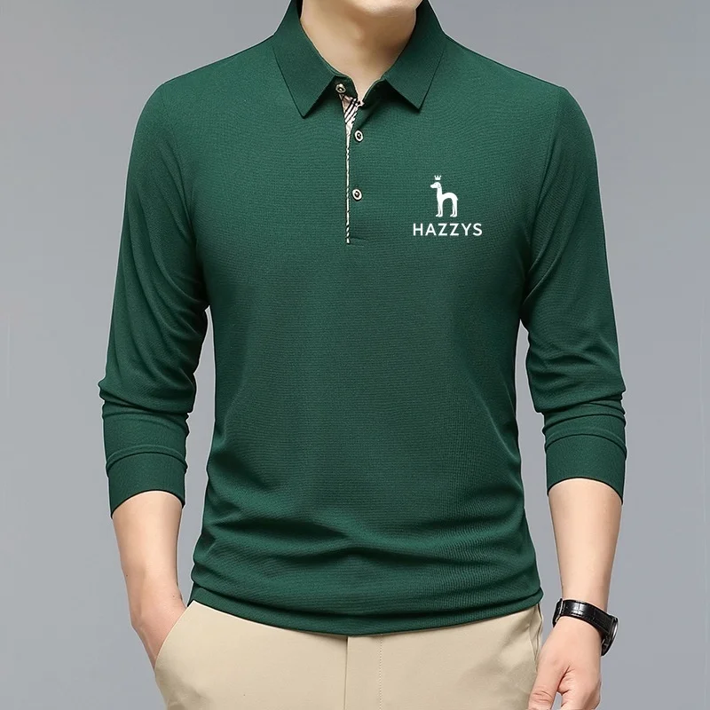 

2023 New Men Polo Sirt Business Autumn Tsirt Lon Sleeve azzys Casual Male Polo Sirt Fit Slim Clotin Button Sirts