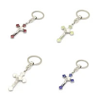 cross keychains metal cross key chains jesus key rings religious door car key holders religious favors for christians