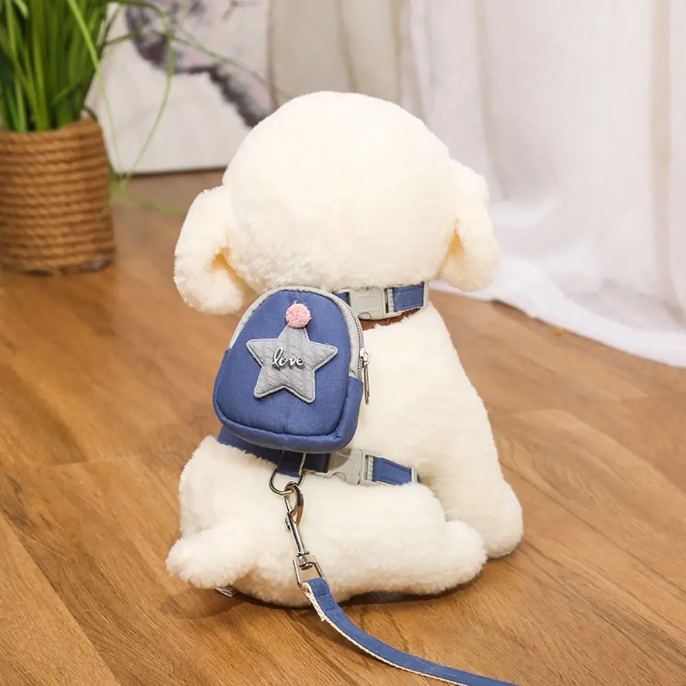 

Pet Items Portable Poodle Cat Collar Suit Pet Knapsack Pet Backpack Harness Bag Chest Strap Dog Traction Rope