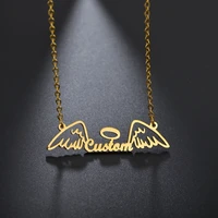 stainless steel gold chain personalized name necklaces crown pendant custom necklace choker jewelry women necklaces