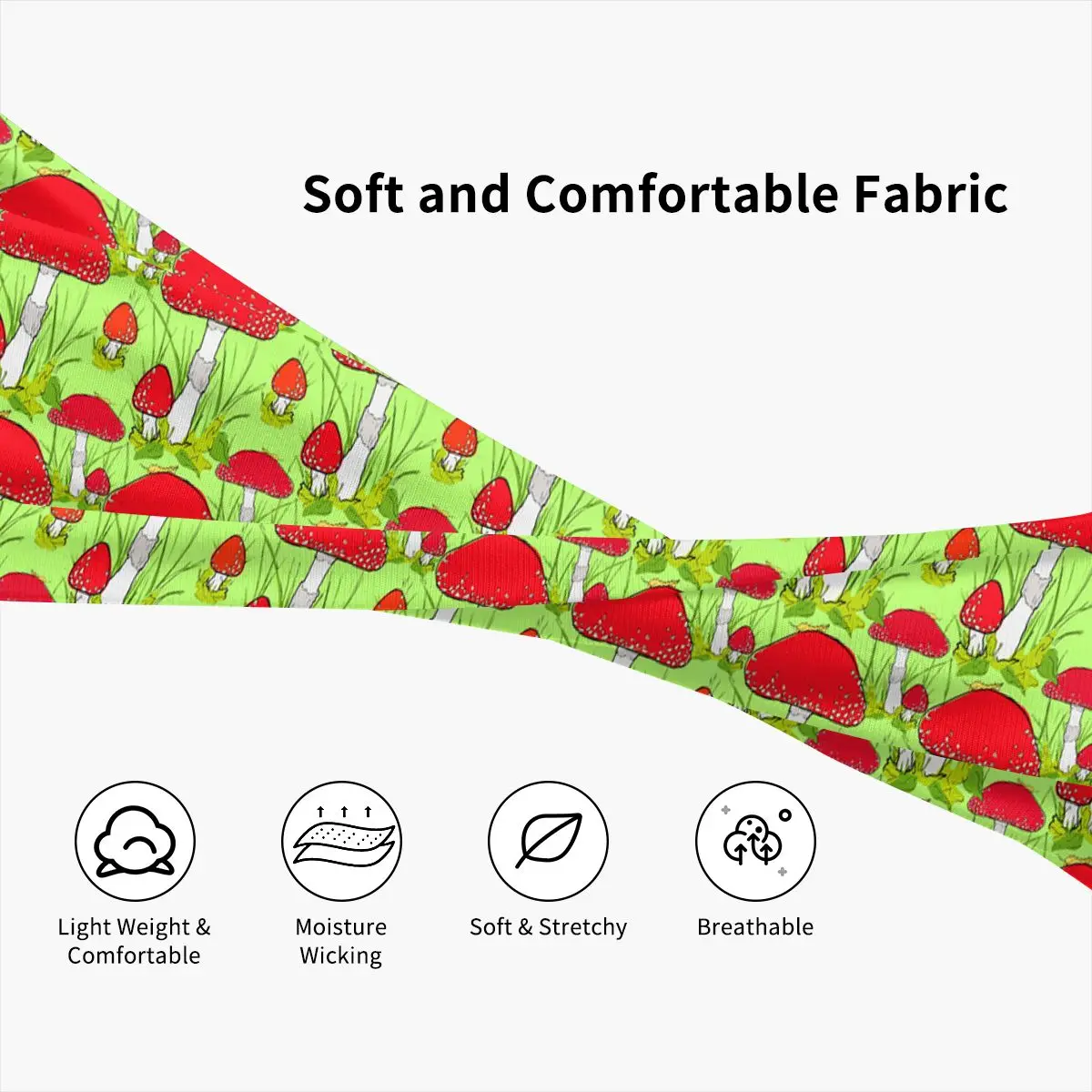 Спортивная повязка на голову портативная для волос с красными агарическими