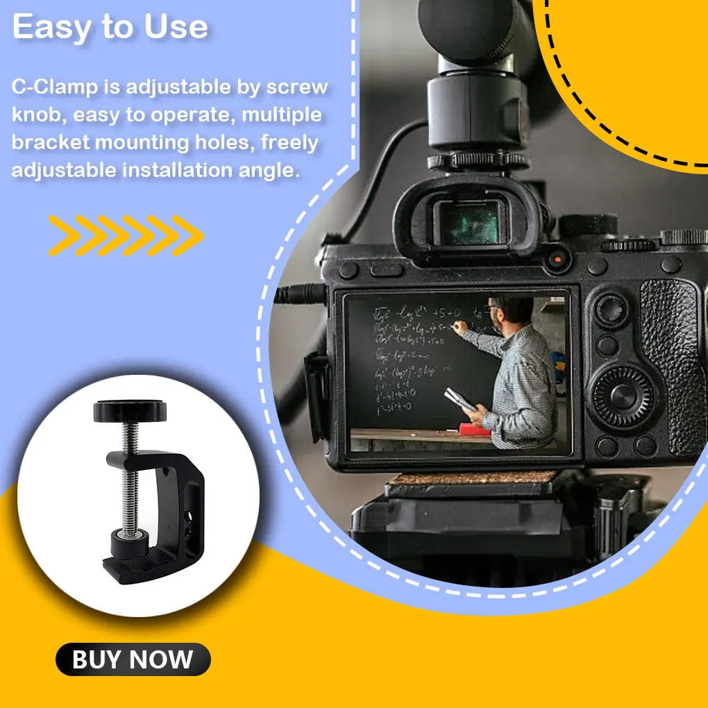 

Винтовой зажим для камеры с отверстием для резьбы сверхмощный держатель из алюминиевого сплава скользящее блокирующее устройство Подставка зажимы для дома