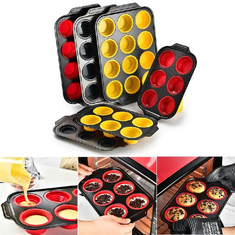 Силиконовая форма для кексов с 6/12 отверстиями антипригарная торта легкосъемный