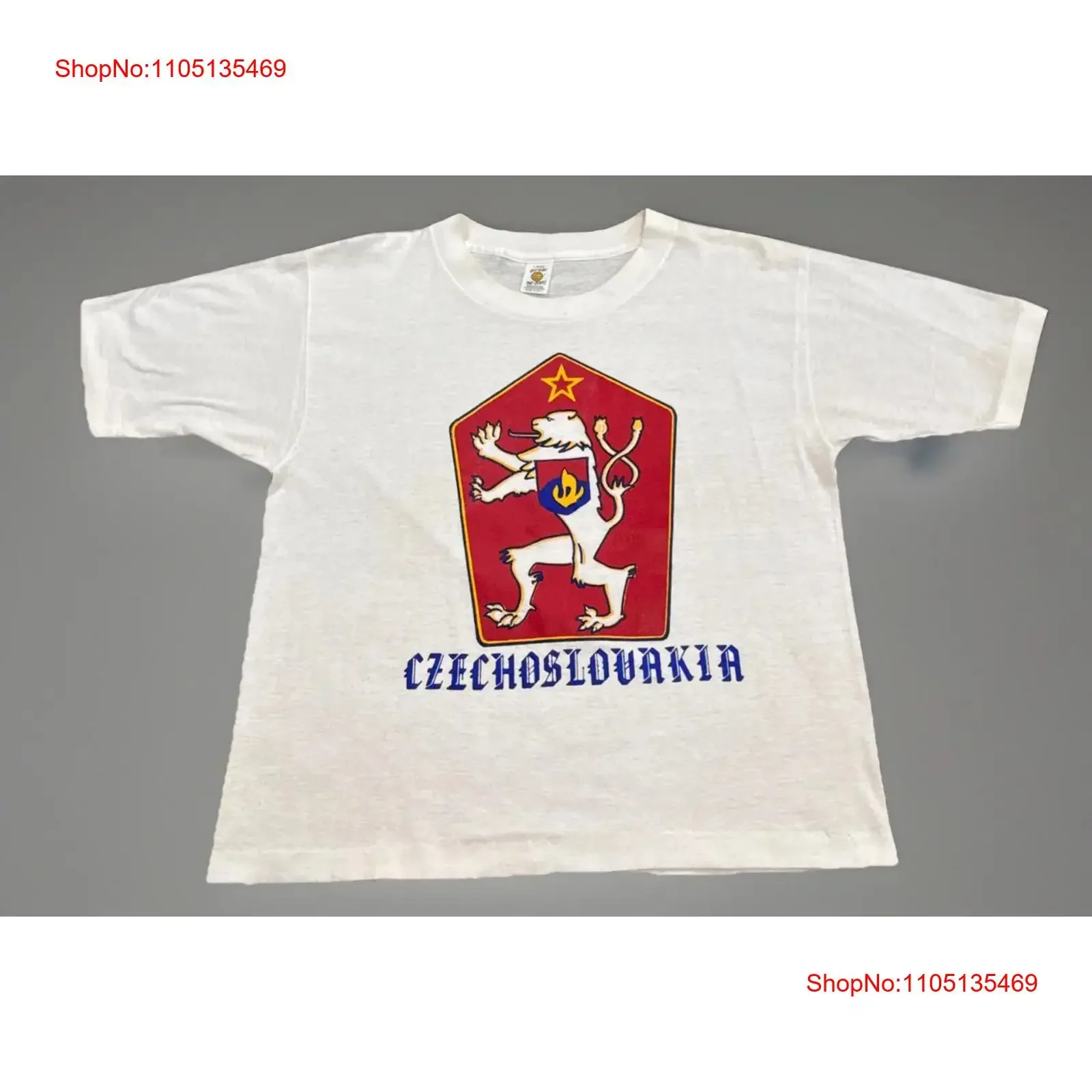Фото Винтажная туристическая футболка Czechoslovakia 80-х годов Чехия Словакия Укороченная L винтажная стираная удобная слегка модная футболка №1