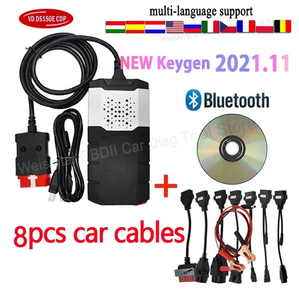 2024 Best VD DS150E CDP Bluetooth 2021.11 Keygen VdIJk Autocoms Pro TNESF DELPHIS ORPDC Автомобиль Грузовик Obd2 Сканер