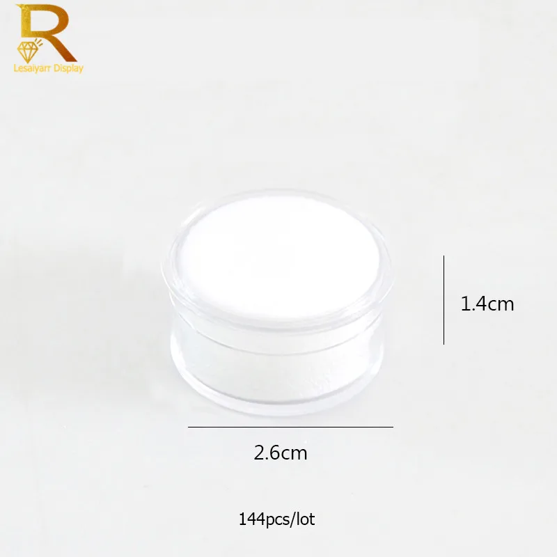 

Оптовая продажа, 144 шт., коробка для демонстрации драгоценных камней, инструмент для хранения, банка для монет, свободная Бриллиантовая упаковка, круглая коробка, прозрачный Органайзер