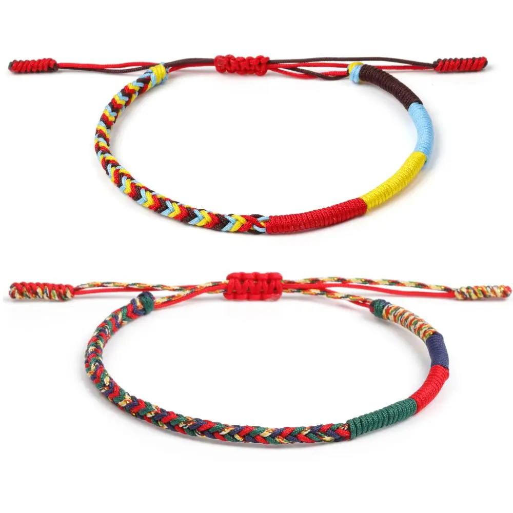 Браслет женский ручной работы тибетский буддизм счастливый монах узел веревка