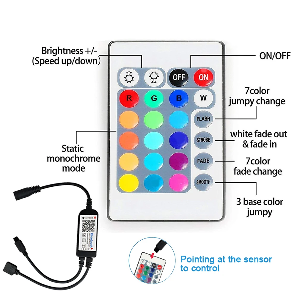 12 В RGB COB светодиодный светильник с Bluetooth совместимым 44key 24key пульт дистанционного