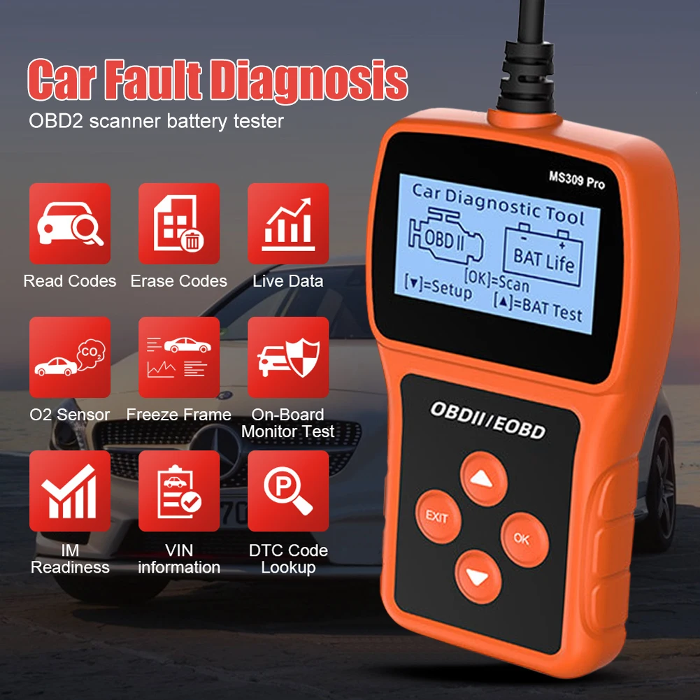 

Считыватель кодов MS309PRO OBD2, диагностические инструменты для автомобилей