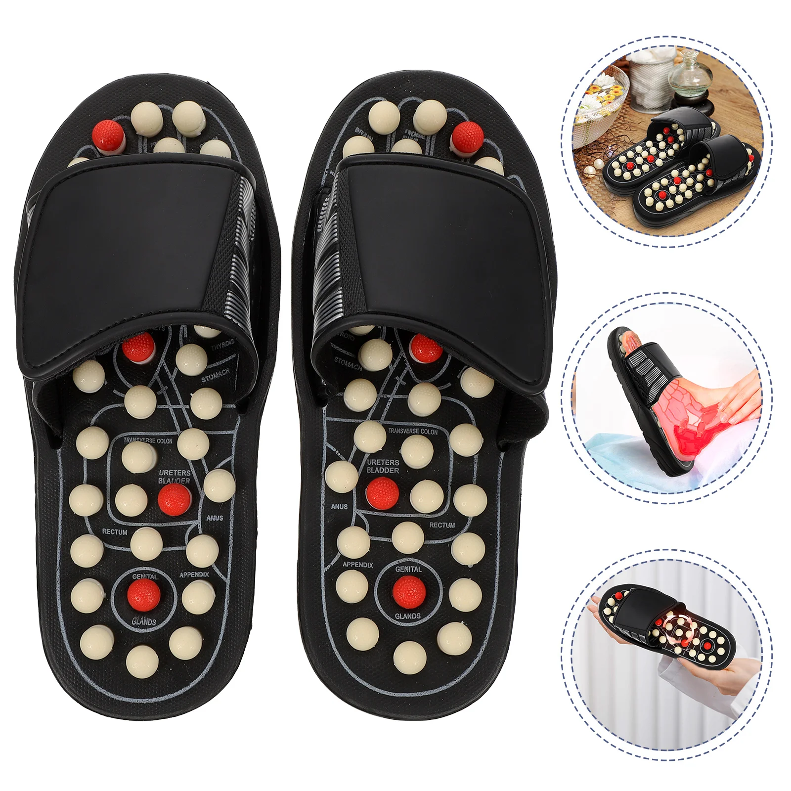 

1 Pair Acupressure Acupoint Slippers Acupoint Stimulation Slippers Shoes Reflexology Sandals Relaxation Gift Care Supplies for