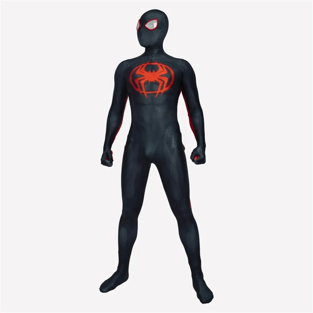 Men Halloween Miles Morales Across the Spiderverse Cosplay Costume Spiderman Suit Zentai Bodysuit Adults Kids Party Jumpsuits