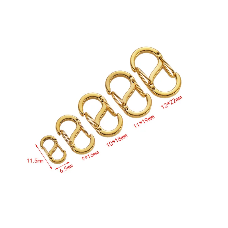 4Pcs Stainless Steel Chic Letter S Buckle Gold Plated Lobster Clasps Hooks Connectors Necklace for DIY Jewelry Making Supplies