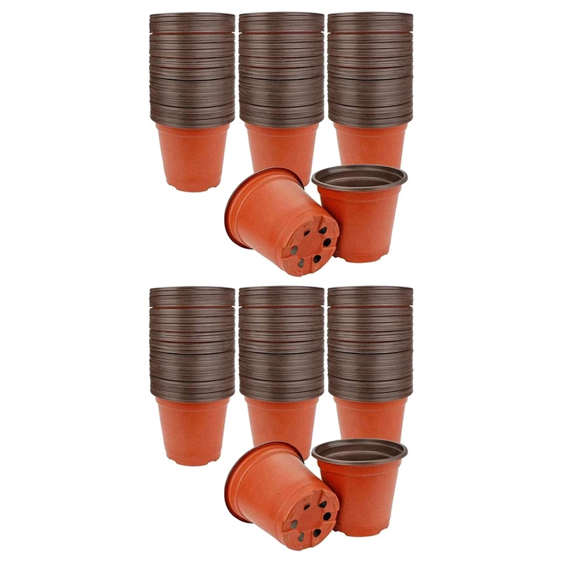 

260 Packs Of 6-Inch Plastic Plant Nursery Pots For Succulents, Seedlings, Cuttings, Transplants