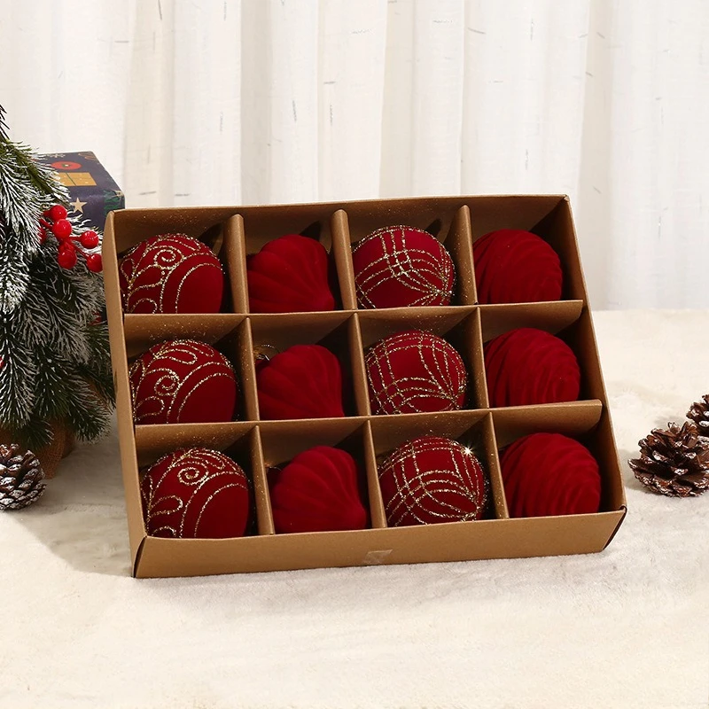 

Рождественские шары винные красные 8 см