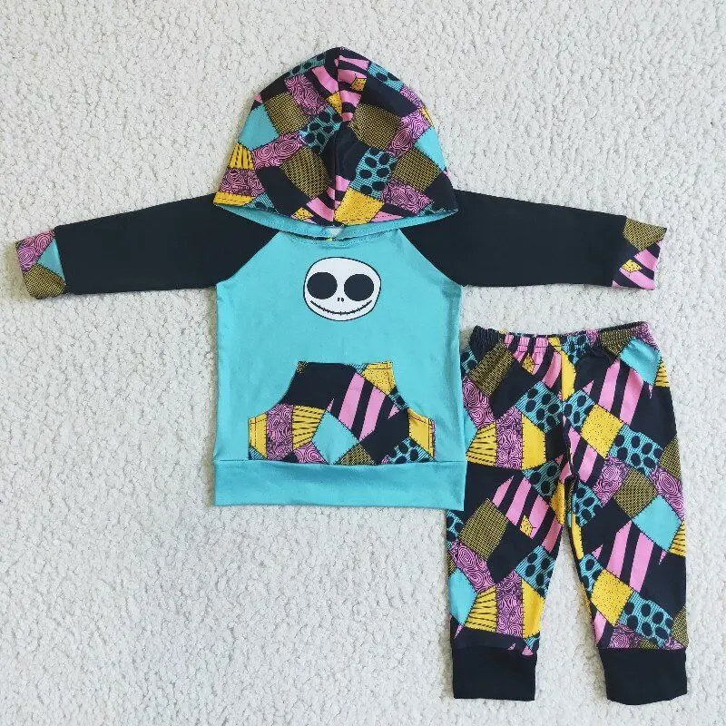 Детская одежда для мальчиков с длинным рукавом рандомная фиолетовая Лоскутная