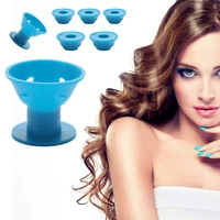 soft rubber silicone heatless hair curler twist hair rollers clips dont hurt hair curls styling diy manual mushroom bell roll