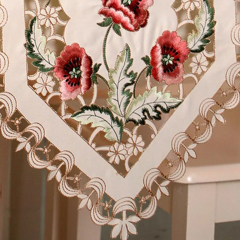 2024 пасторальная Вышивка Полые искусственные коврики вышитые скатерти покрывала