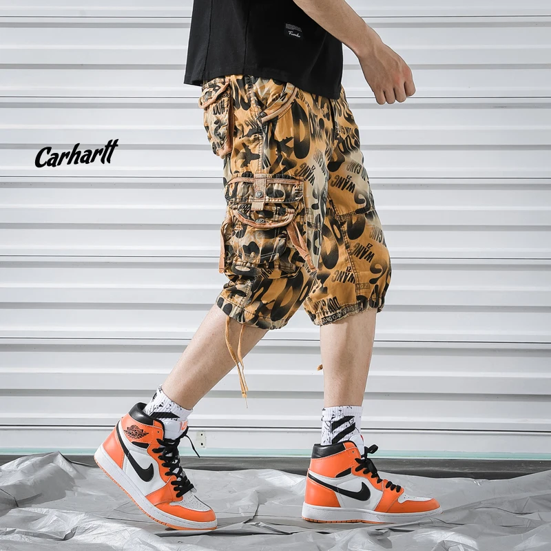 Мужские камуфляжные шорты Свободные повседневные шорты-карго в стиле милитари