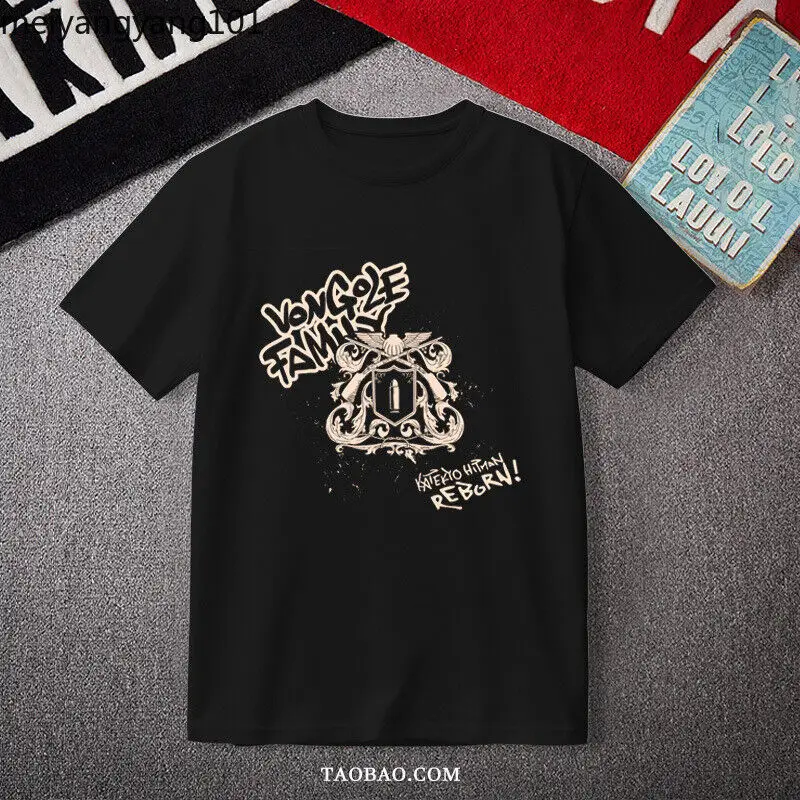 Футболка для косплея HITMAN REBORN Sawada Tsunayoshi Мужская футболка унисекс с коротким