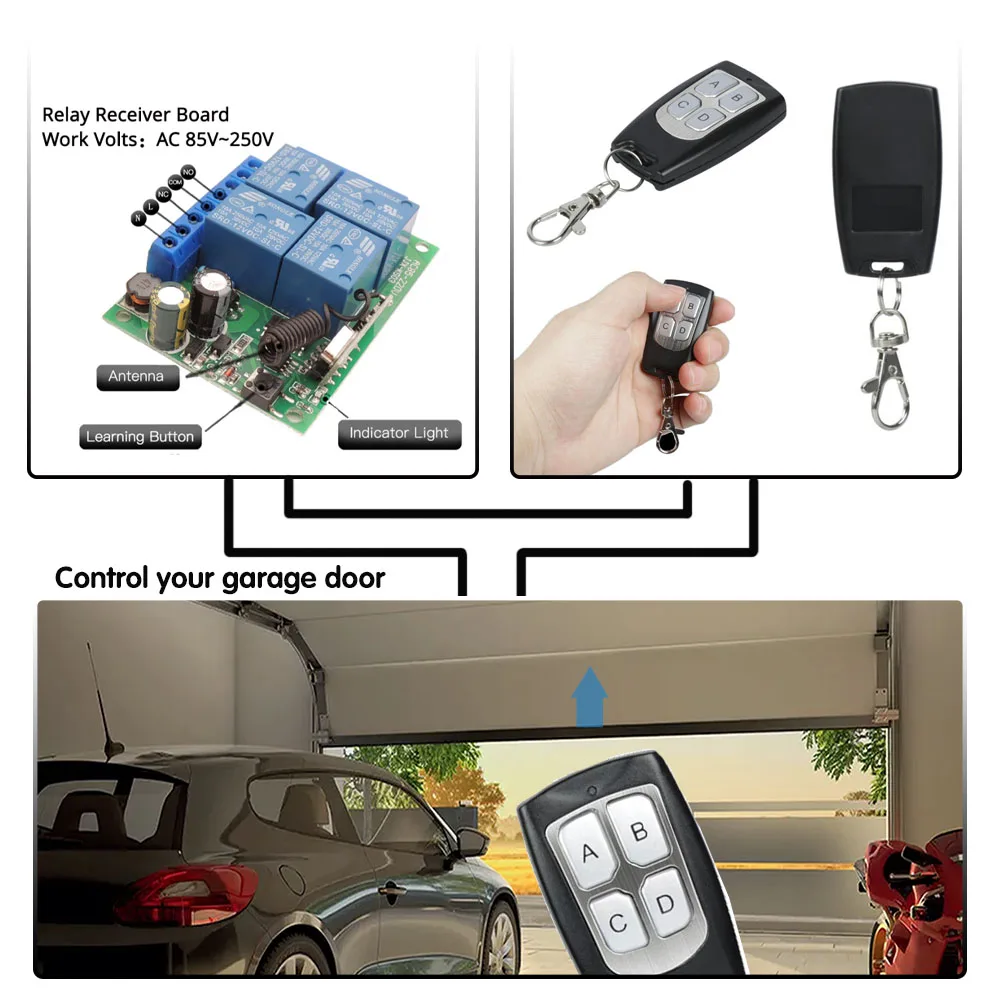 Универсальный приемник пульта дистанционного управления 433 МГц 110 В переменного