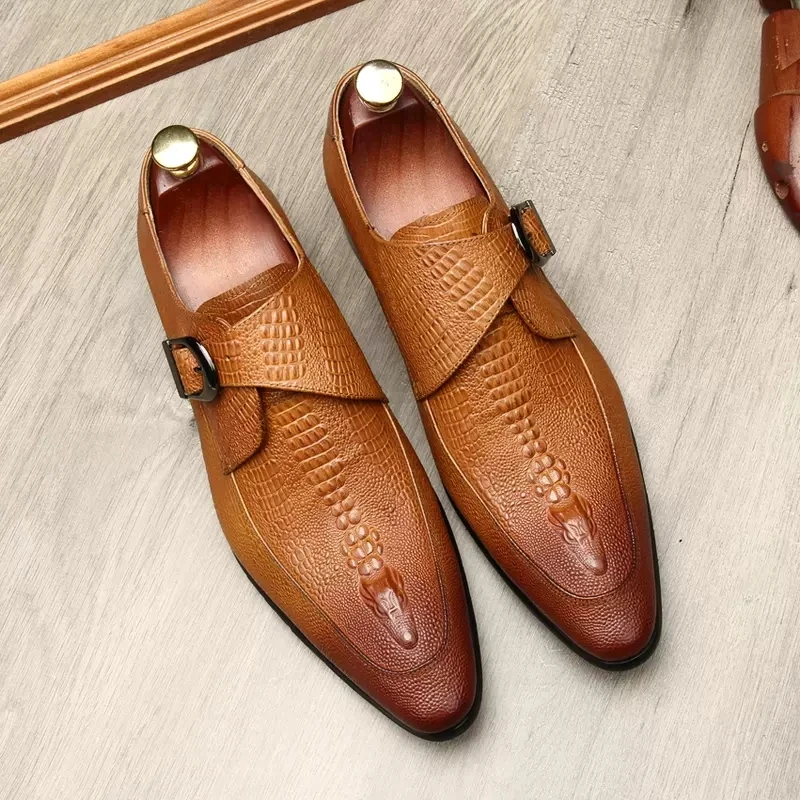 

Туфли мужские классические из натуральной кожи, с двойной пряжкой