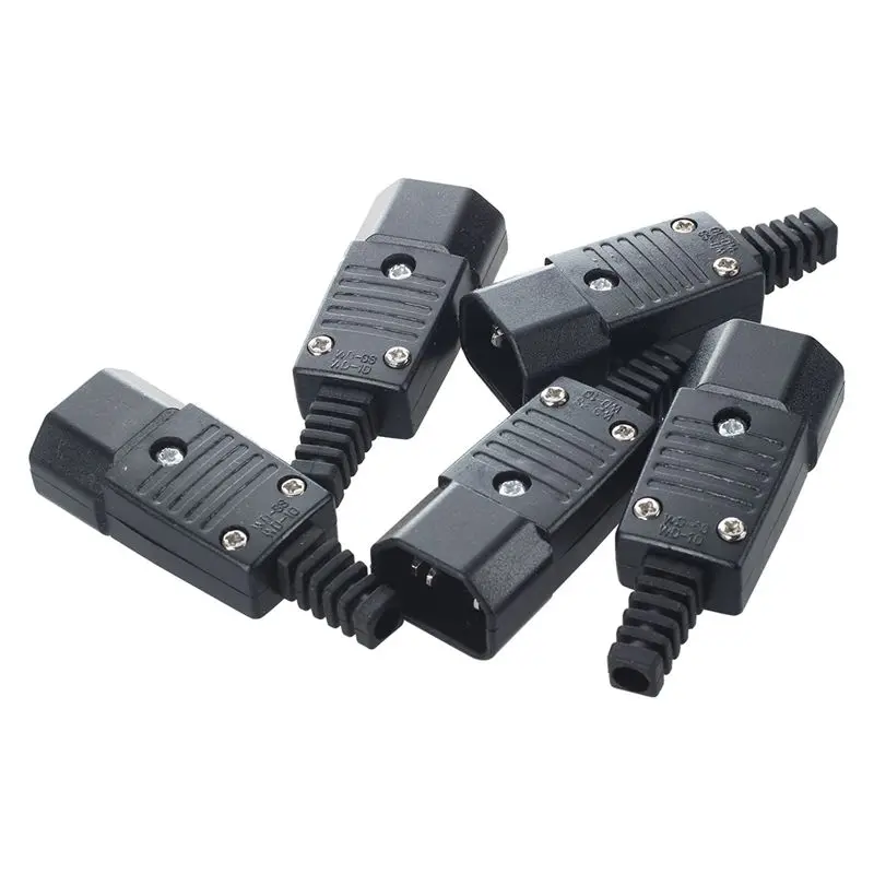 

5Pcs AC250V 10A Male 3 Terminals Panel Mount IEC320 C14 Power Socket Adapter Connector