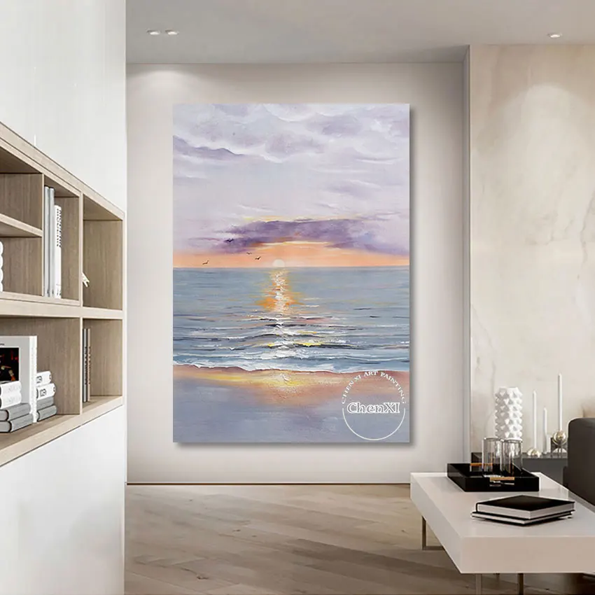 Современная текстильная абстрактная картина маслом для гостиной холст