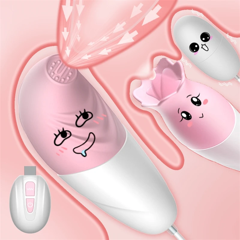 

3 In 1 Nipple Sucker Vibrator Clitoris Stimulator Female Masturbation Sex Toys For Women Tongue Lick/Suck/jumping Eggs