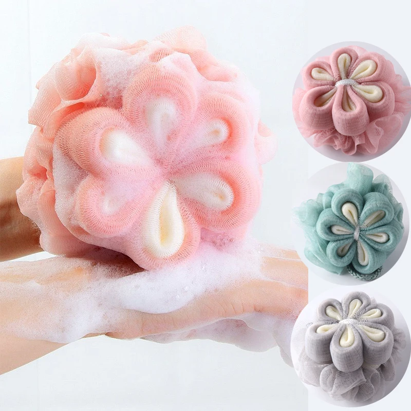 

Cute Flower Lace Soft Sponge Bath Ball Shower Rub Bath Shower Wash Body Pot Sponge Scrubber Color Durable Healthy Massage Brush