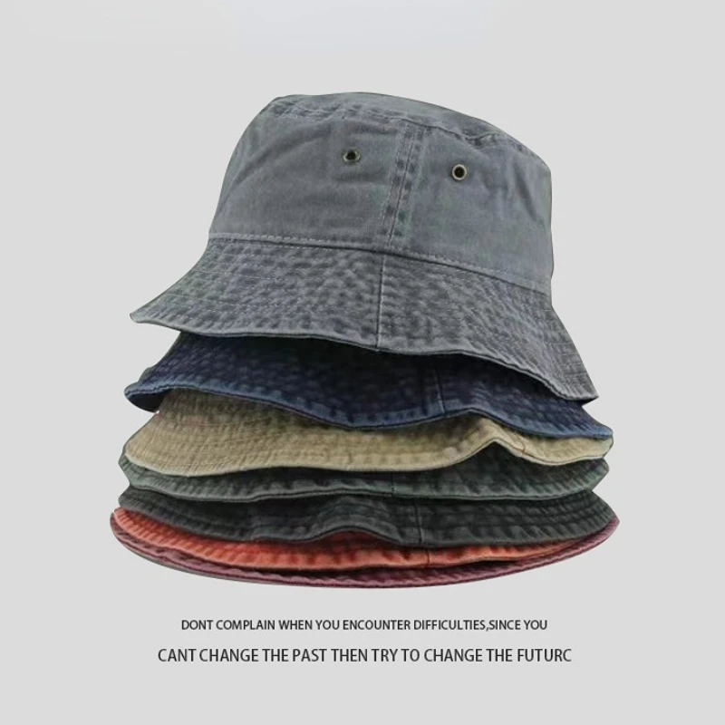 

Панама Мужская/женская джинсовая, винтажная шапка рыбака из хлопка с эффектом потертости, модная уличная в стиле хип-хоп, 2023