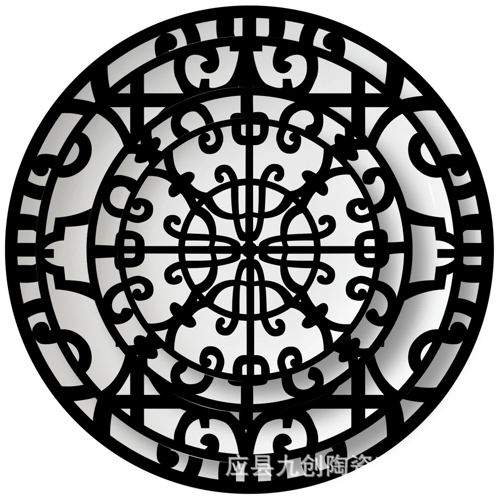 

Nordic wrought iron ceramic plate set bone China cups and plates dinnerware set dinning table set chaffing dish