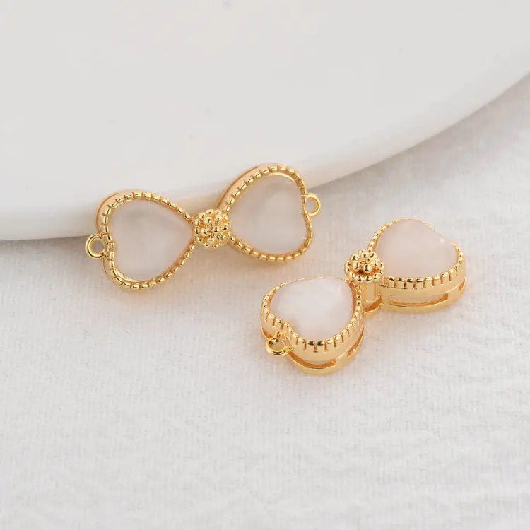 

10×24.5MM 14K Gold Color Plated Bowknot 2 Holes Bracelet Connect Charms Pendants Jewelry Making Supplies Diy Accessories
