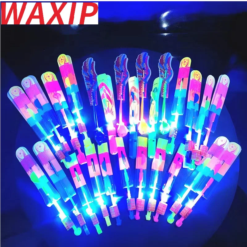 100Pcs/lot or 50pcs Light Arrow Flying Toy LED Light  Toys Party Fun Gift Rubber Band Catapult  Led Lighting Up Luminous Toy