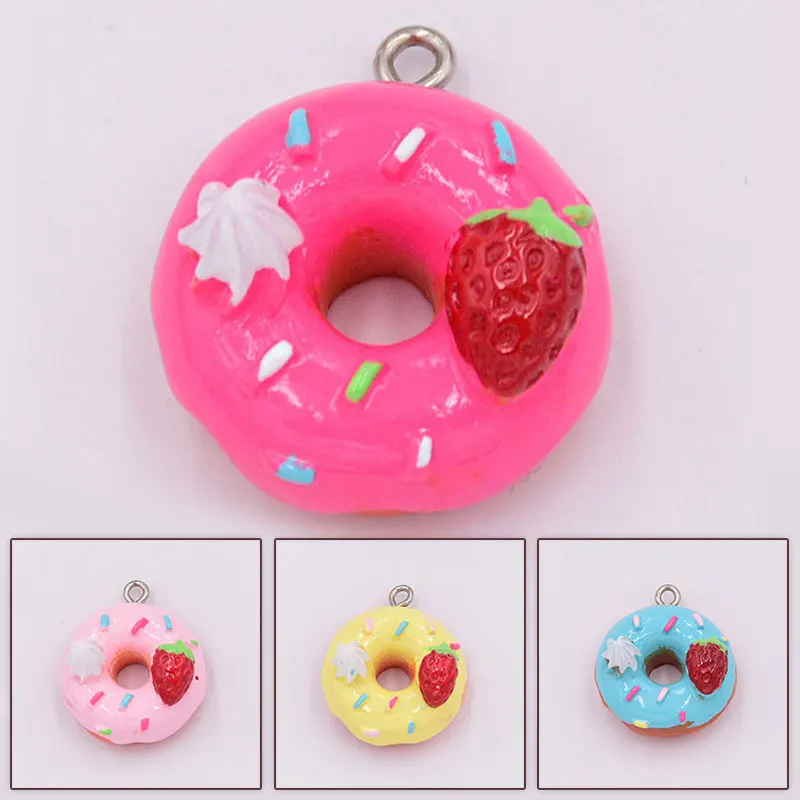 

Sweet Donuts Earring Pendant Key Chain Necklace Pendant DIY Bracelet Resin Pendant Jewelry Findings Making Craft Accessories