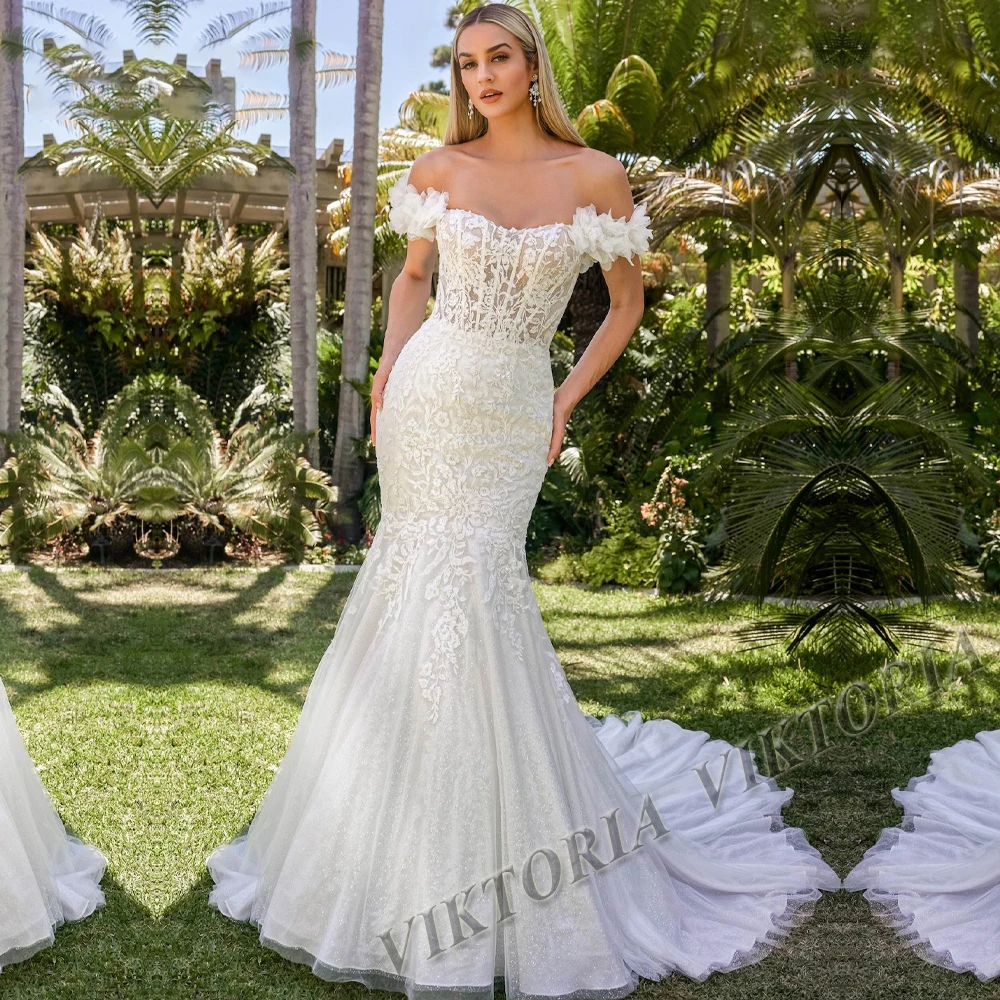 

2023 VIKTORIA Luxury Wedding Dresses For Bride Mermaid Buttons Strapless Robe De Mariée Women Personalized Customization