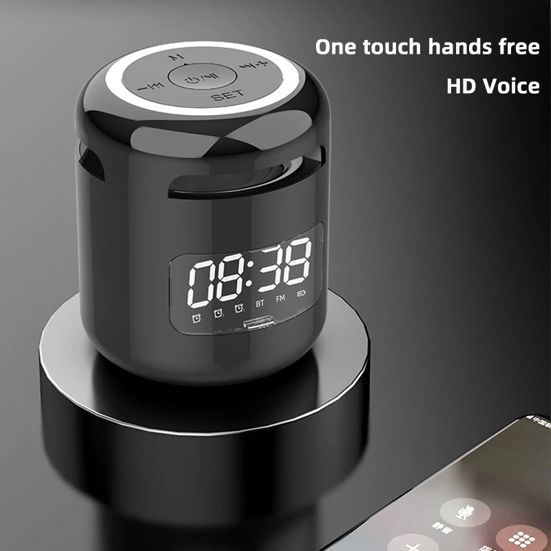 

Беспроводные креативные часы с Bluetooth, динамик, маленький стальной пистолет, уличный будильник, мини портативный сабвуфер с Bluetooth, маленький ...