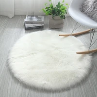 round soft faux sheepskin fur area rugs for bedroom living room floor shaggy plush carpet white home floor mat rug bedside rugs