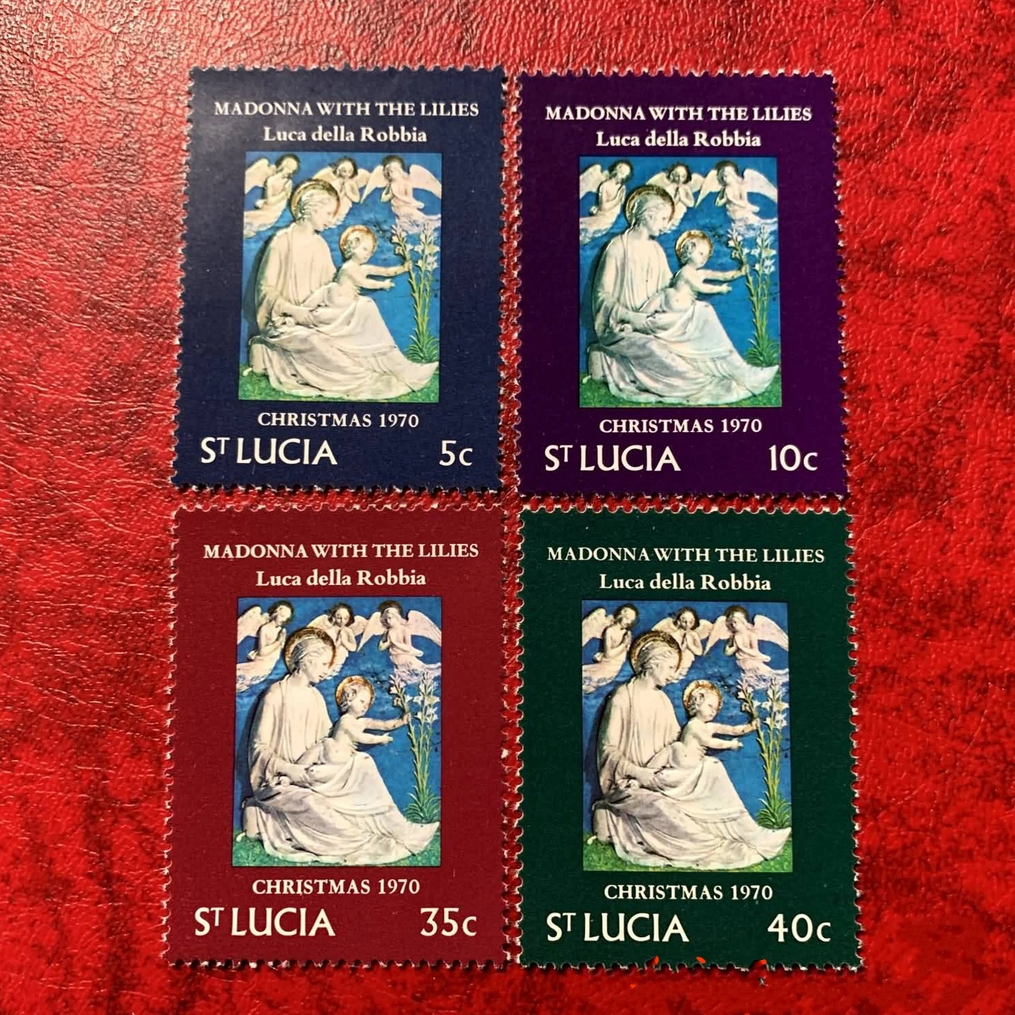 

4 шт./компл. новые почтовые штампы в Санта-Лусии 1970, рождественские почтовые штампы MNH