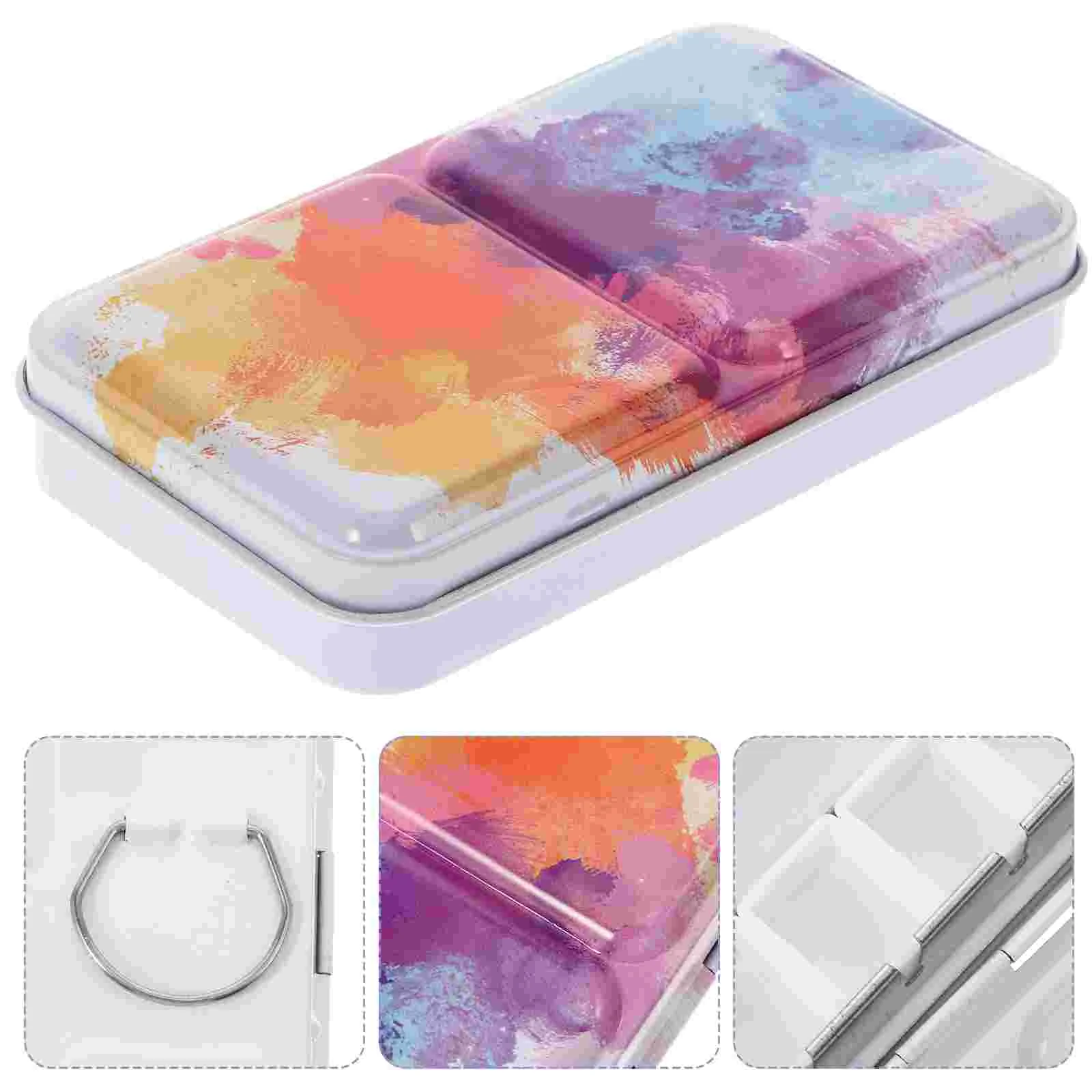 

Paint Box Watercolor Pigment Tray Trays Container Painting Tools Calligraphy Stainless Steel Case Artist Student Gouache