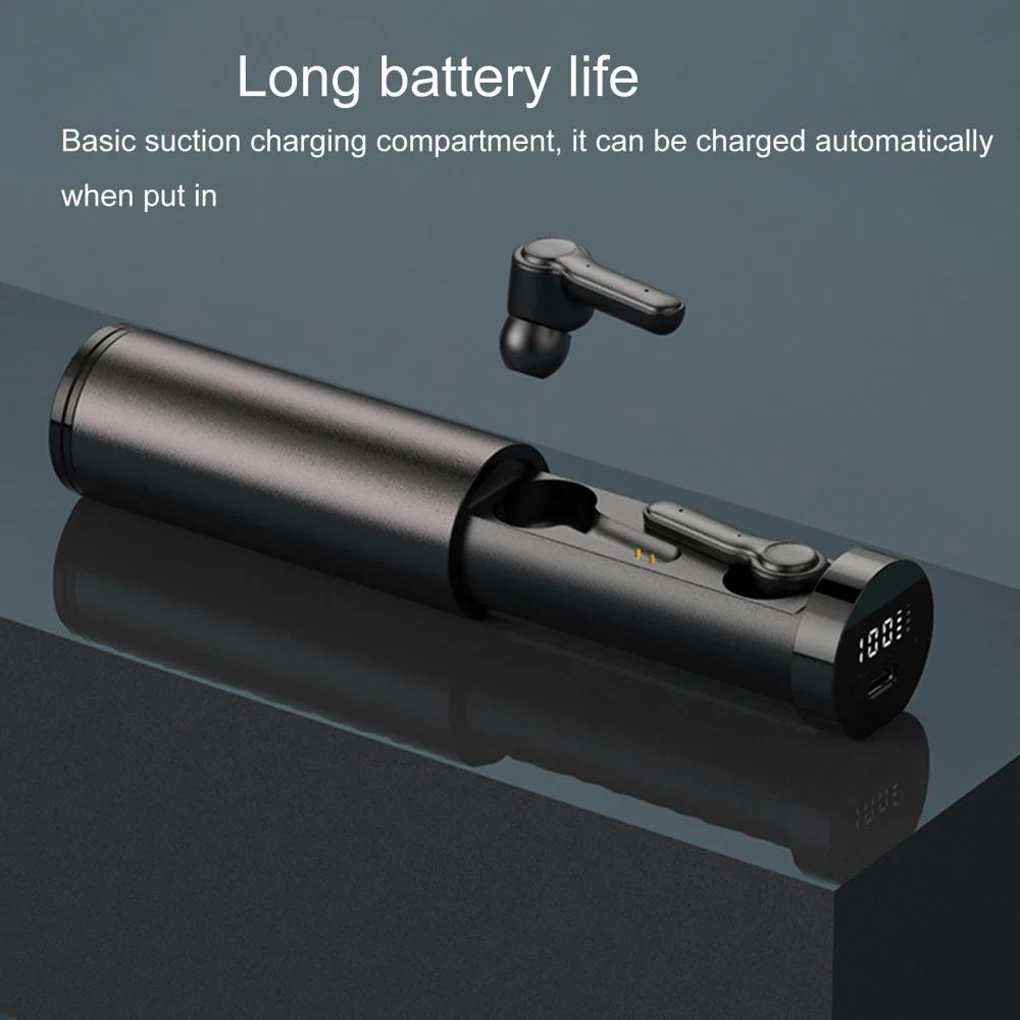 

Беспроводные наушники-вкладыши со светодиодной подсветкой, водонепроницаемость IPX5, защита от пота, спортивные наушники, гарнитура громкой ...