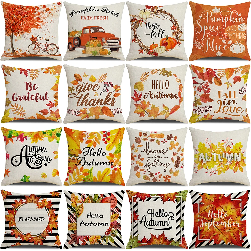 Orange Yellow Defoliation Pillows Cover 18x18 Inches Cushion